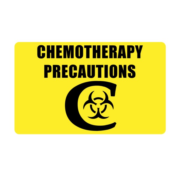 Label, Chemotherapy Precautions 2-7/16" x 4" Yellow w/Black